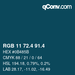 カラーコード: RGB 11 72.4 91.4 | qconv.com