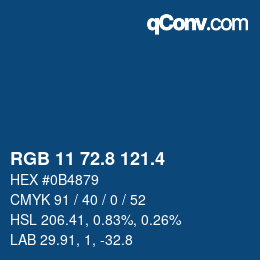 カラーコード: RGB 11 72.8 121.4 | qconv.com
