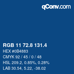 カラーコード: RGB 11 72.8 131.4 | qconv.com