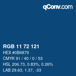 Color code: RGB 11 72 121 | qconv.com