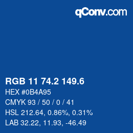 カラーコード: RGB 11 74.2 149.6 | qconv.com