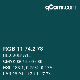 カラーコード: RGB 11 74.2 78 | qconv.com