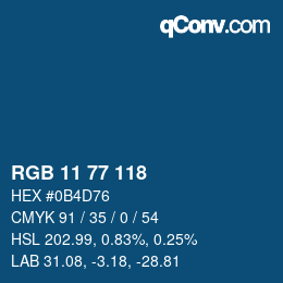 Color code: RGB 11 77 118 | qconv.com