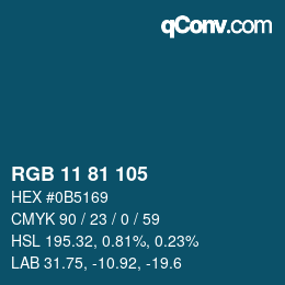 Color code: RGB 11 81 105 | qconv.com