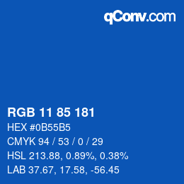 Color code: RGB 11 85 181 | qconv.com