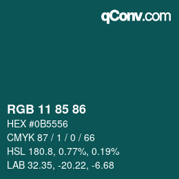Color code: RGB 11 85 86 | qconv.com