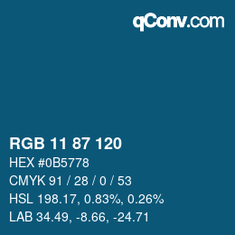 Color code: RGB 11 87 120 | qconv.com