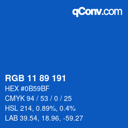 Color code: RGB 11 89 191 | qconv.com