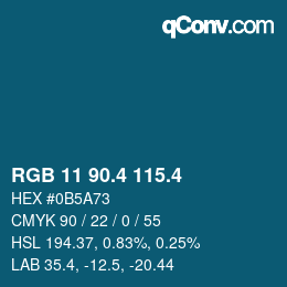 カラーコード: RGB 11 90.4 115.4 | qconv.com
