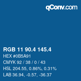 カラーコード: RGB 11 90.4 145.4 | qconv.com