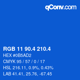カラーコード: RGB 11 90.4 210.4 | qconv.com