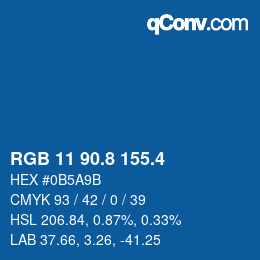 カラーコード: RGB 11 90.8 155.4 | qconv.com