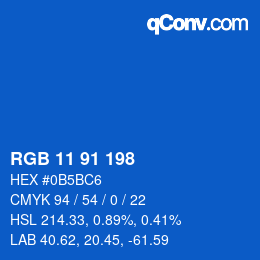 Color code: RGB 11 91 198 | qconv.com