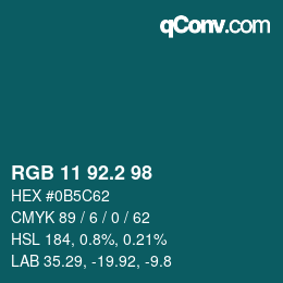 カラーコード: RGB 11 92.2 98 | qconv.com