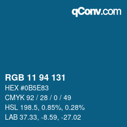 Color code: RGB 11 94 131 | qconv.com