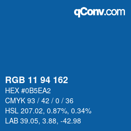 Color code: RGB 11 94 162 | qconv.com