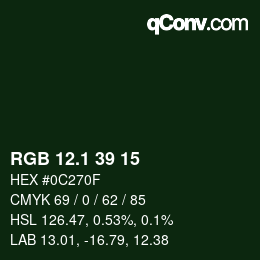 Color code: RGB 12.1 39 15 | qconv.com