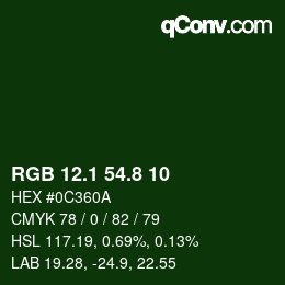 Color code: RGB 12.1 54.8 10 | qconv.com