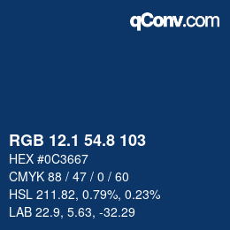 Color code: RGB 12.1 54.8 103 | qconv.com