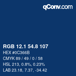 Color code: RGB 12.1 54.8 107 | qconv.com