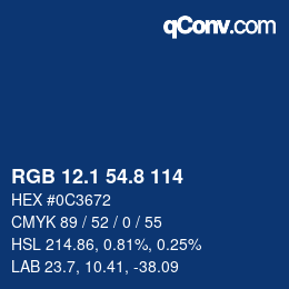 Color code: RGB 12.1 54.8 114 | qconv.com