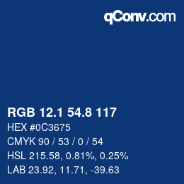 Color code: RGB 12.1 54.8 117 | qconv.com