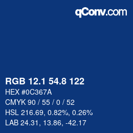 Color code: RGB 12.1 54.8 122 | qconv.com