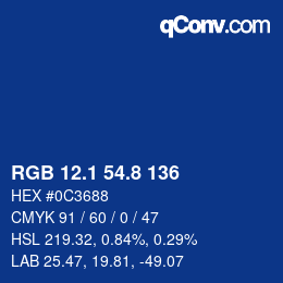 Color code: RGB 12.1 54.8 136 | qconv.com