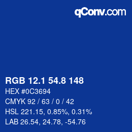 Color code: RGB 12.1 54.8 148 | qconv.com