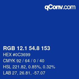 Color code: RGB 12.1 54.8 153 | qconv.com