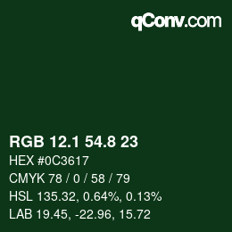 カラーコード: RGB 12.1 54.8 23 | qconv.com