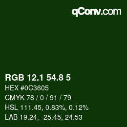 Color code: RGB 12.1 54.8 5 | qconv.com