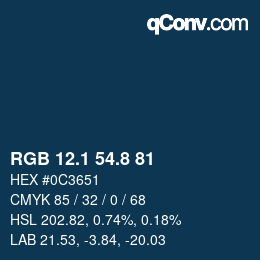 Color code: RGB 12.1 54.8 81 | qconv.com