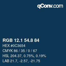 Color code: RGB 12.1 54.8 84 | qconv.com