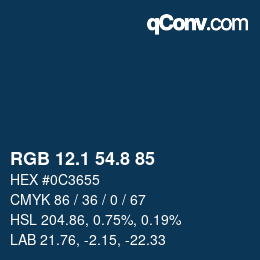 Color code: RGB 12.1 54.8 85 | qconv.com