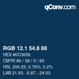 Color code: RGB 12.1 54.8 88 | qconv.com