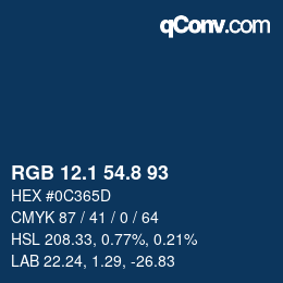 Color code: RGB 12.1 54.8 93 | qconv.com