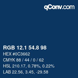 Color code: RGB 12.1 54.8 98 | qconv.com