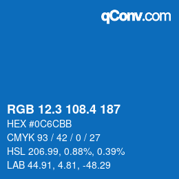 カラーコード: RGB 12.3 108.4 187 | qconv.com