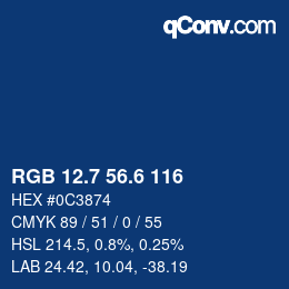 カラーコード: RGB 12.7 56.6 116 | qconv.com
