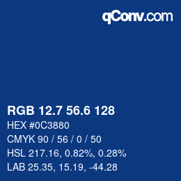 カラーコード: RGB 12.7 56.6 128 | qconv.com