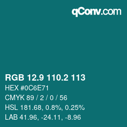 Color code: RGB 12.9 110.2 113 | qconv.com