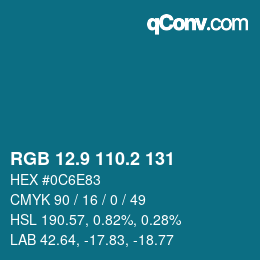 Color code: RGB 12.9 110.2 131 | qconv.com
