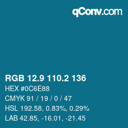 Color code: RGB 12.9 110.2 136 | qconv.com