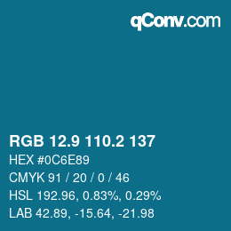 Color code: RGB 12.9 110.2 137 | qconv.com