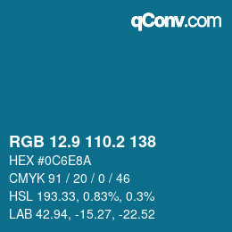 Color code: RGB 12.9 110.2 138 | qconv.com