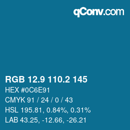 Color code: RGB 12.9 110.2 145 | qconv.com