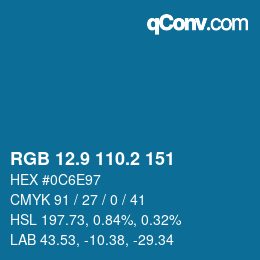 Color code: RGB 12.9 110.2 151 | qconv.com