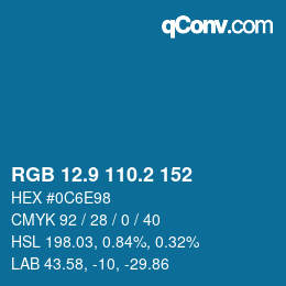 Color code: RGB 12.9 110.2 152 | qconv.com