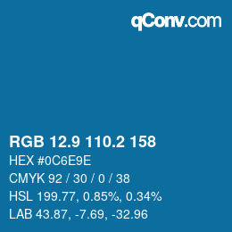 Color code: RGB 12.9 110.2 158 | qconv.com